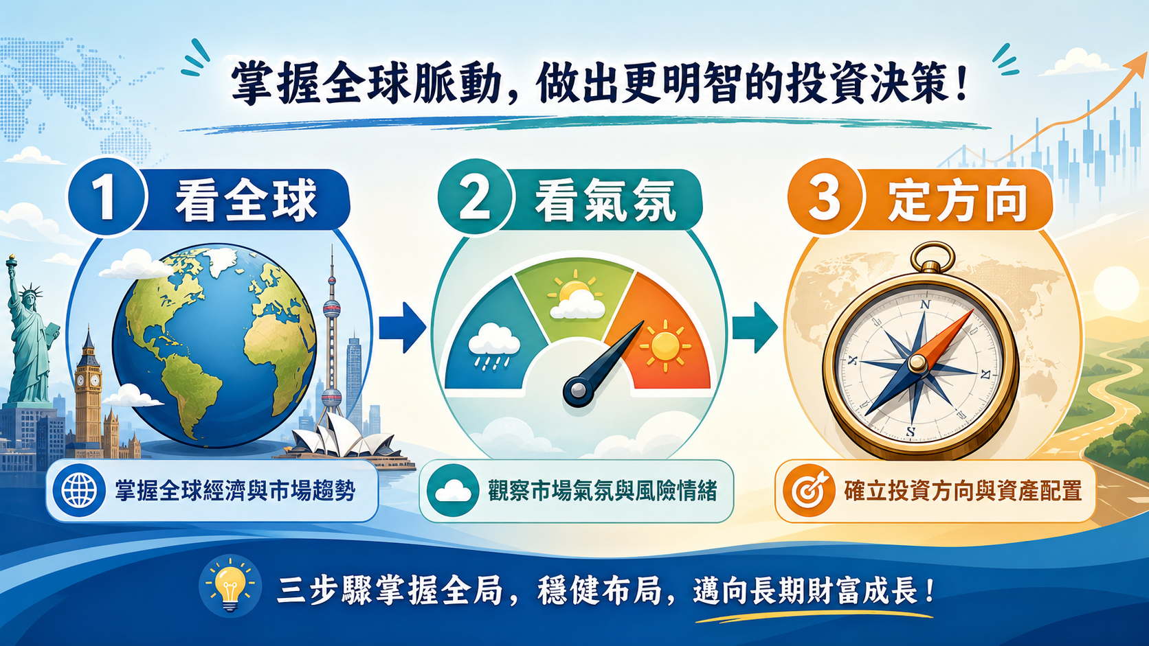 全球行情先看市場風向的橫向解說圖